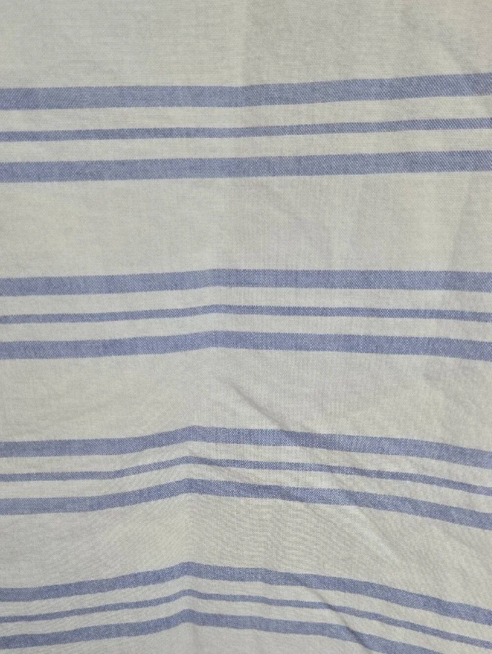 J. Crew White Blouse with Light Blue Stripes and Bell Sleeves